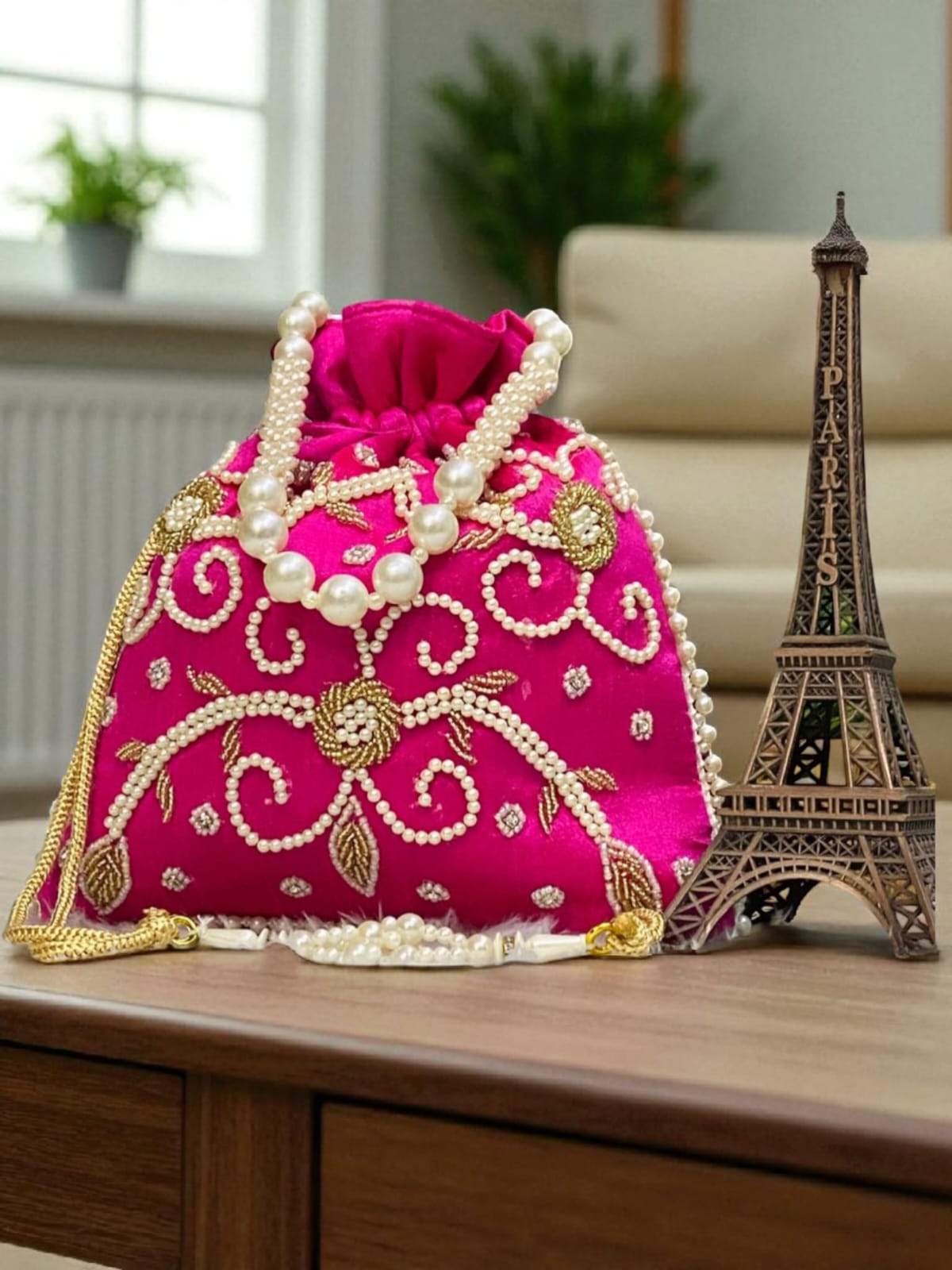 Pearl Embroidered Potli
