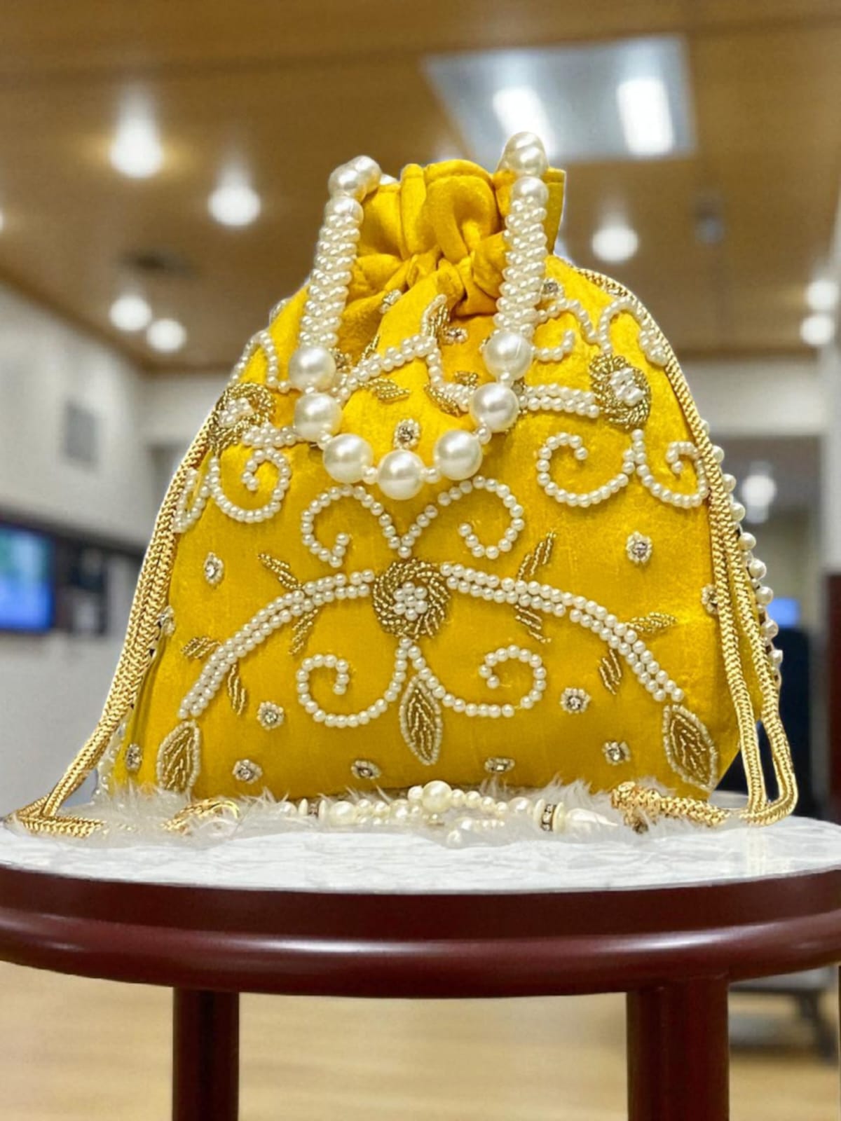 Pearl Embroidered Potli