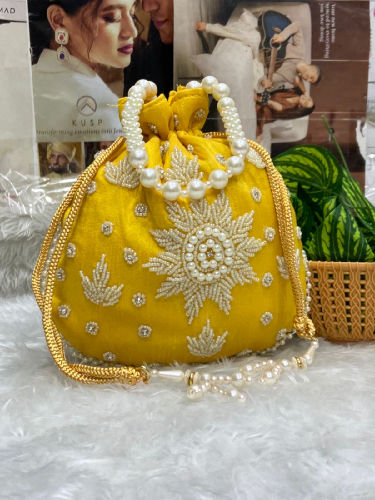 Pearl Embroidered Potli