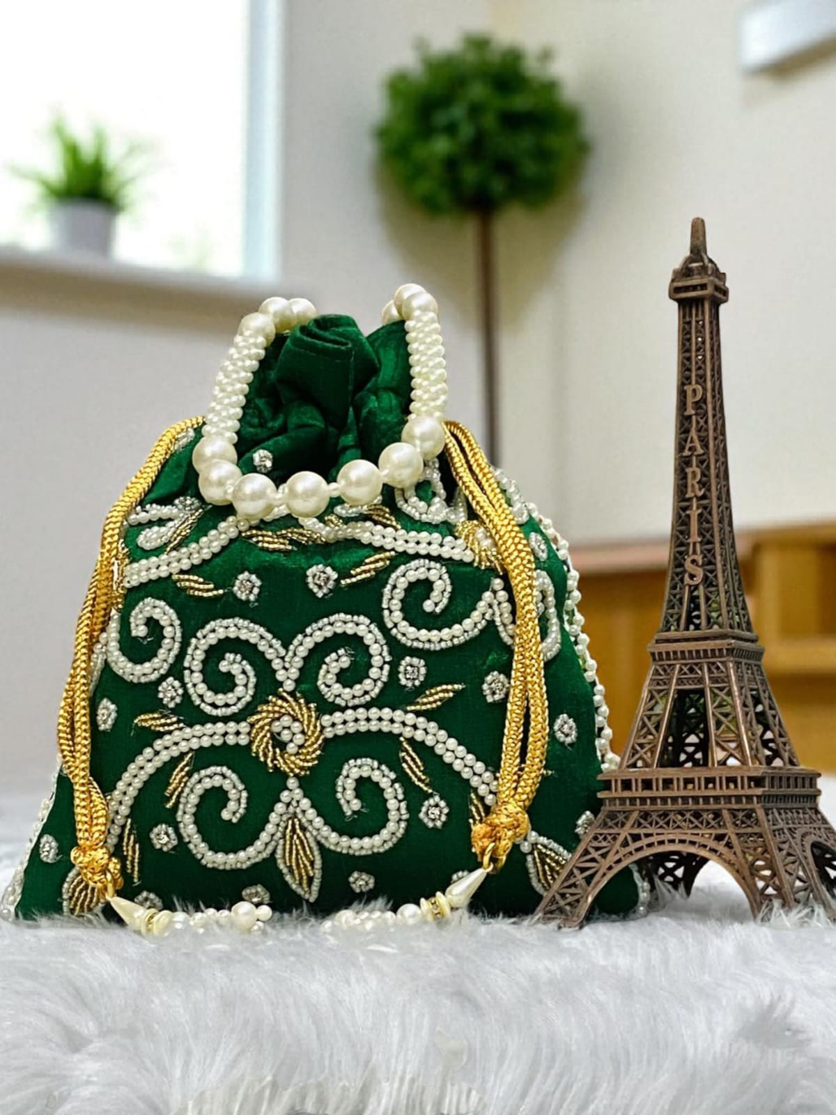 Pearl Embroidered Potli