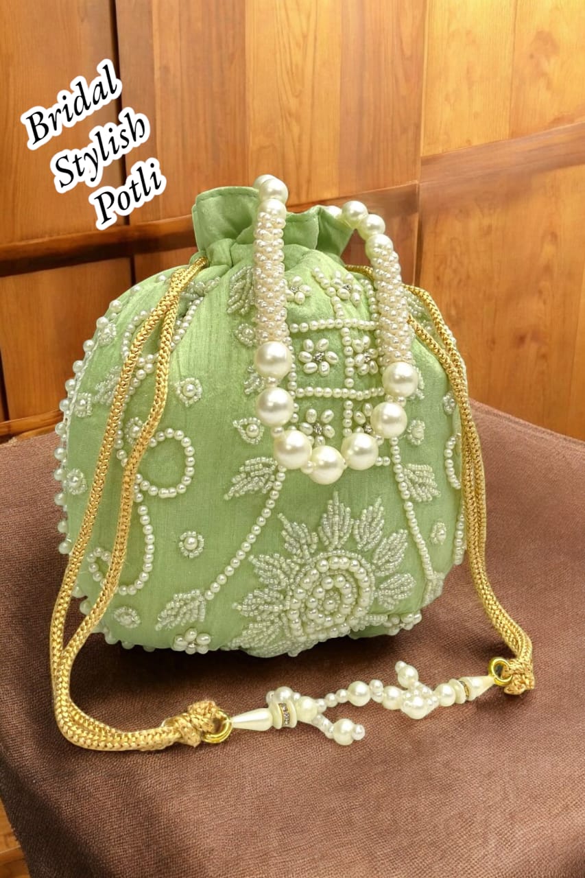Pearl Embroidered Potli